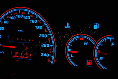 Opel Vectra A светодиодные шкалы (циферблаты) на панель приборов - дизайн 2