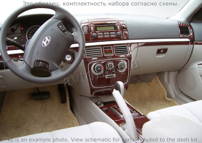 Декоративные накладки салона Hyundai Sonata 2006-н.в. полный набор, с подогрев сидений, Auto AC Control