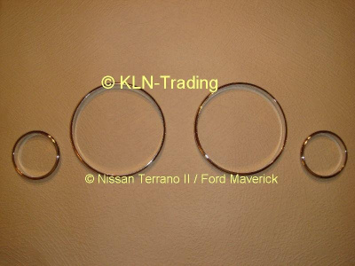 Ford Mondeo (2000-2006) декоративные накладки щитка приборов, кольца из полированной нержавеющей стали, комплект 4 шт.