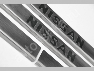 Nissan Note (2006-) накладки на пороги из нержавеющей стали, 4 шт.